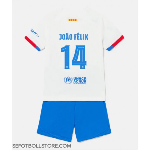 Barcelona Joao Felix #14 Replika babykläder Bortaställ Barn 2023-24 Kortärmad (+ korta byxor)
